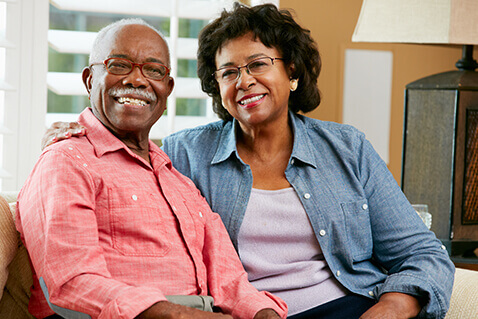 African american couple on couch